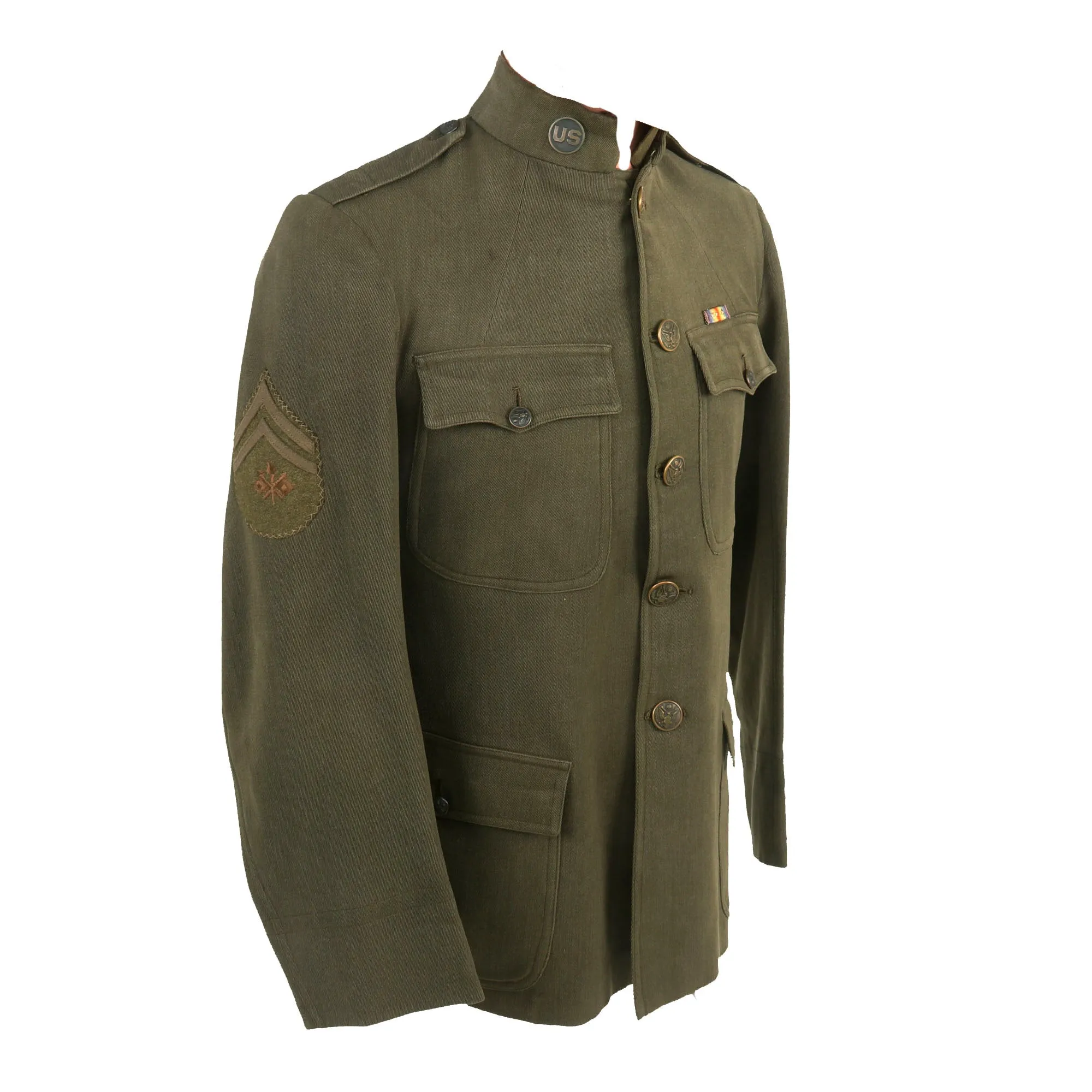 Original U.S. WWI 80th Division Uniform Jacket with Victory Ribbon and Breeches - 305th Field Signal Battalion