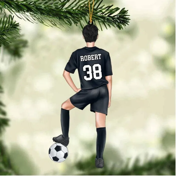 Personalized Soccer Player Christmas Ornament - Great Gift Idea For Soccer Players & Soccer Lovers