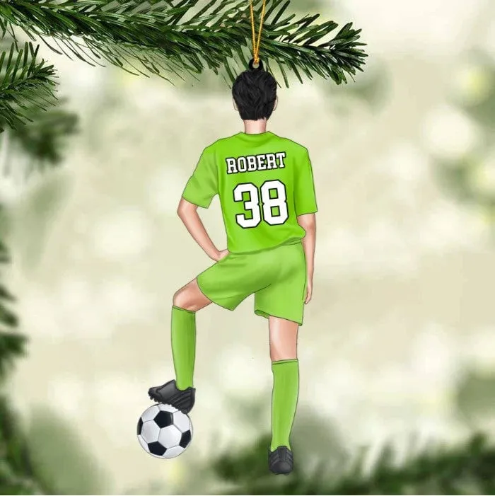 Personalized Soccer Player Christmas Ornament - Great Gift Idea For Soccer Players & Soccer Lovers