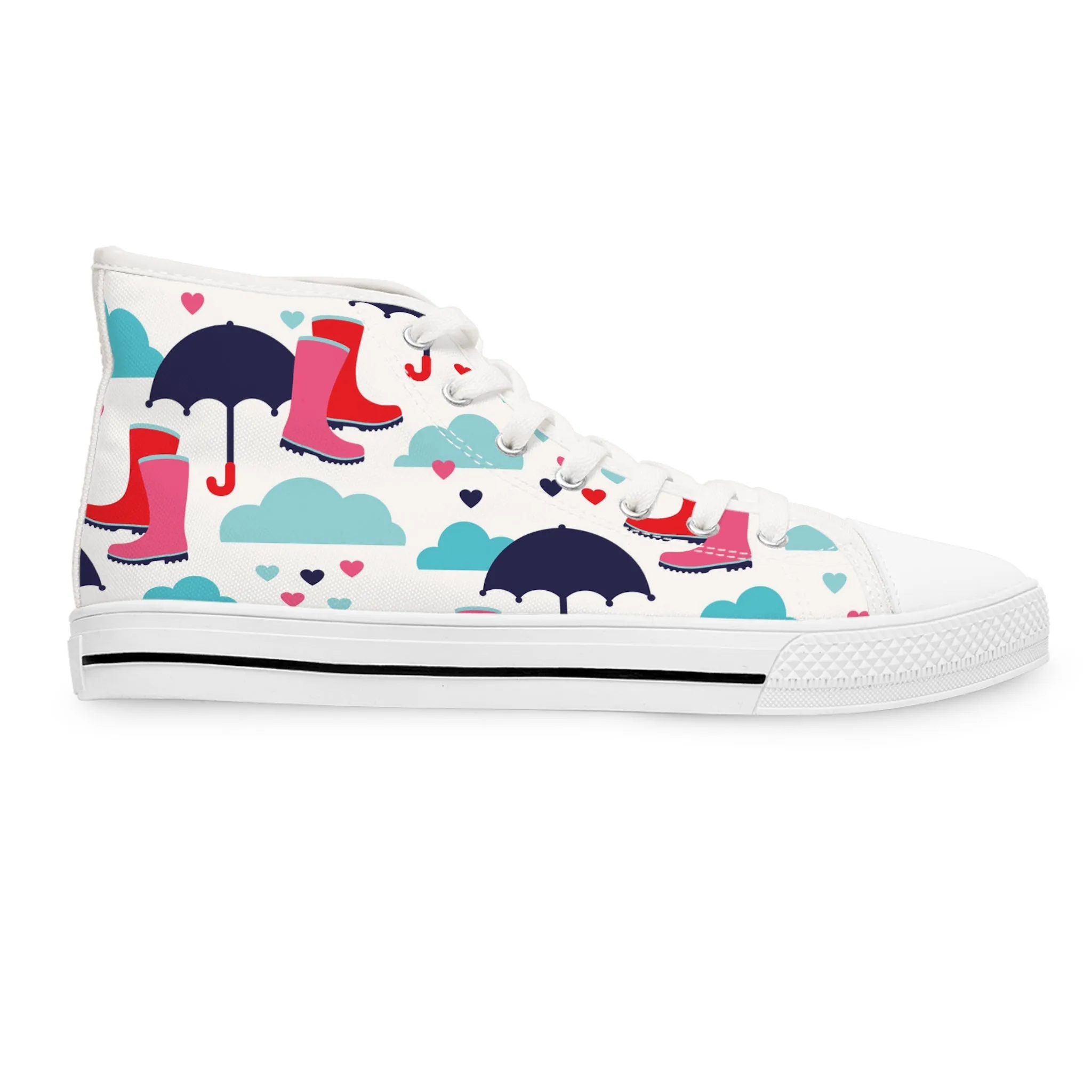 Rain Boots and Umbrellas Women's High Top Sneakers