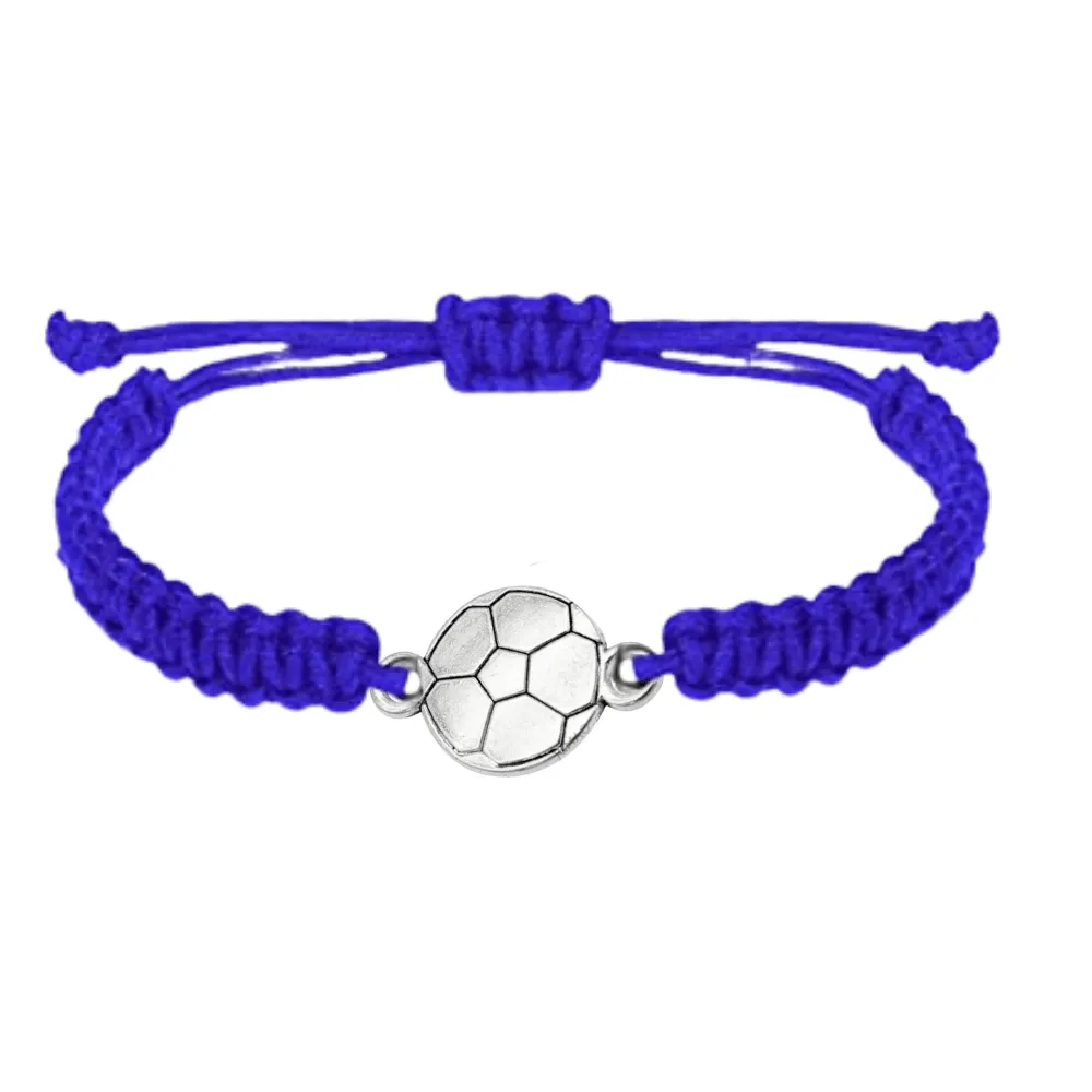 Silver Soccer Rope Bracelet - Pick Color