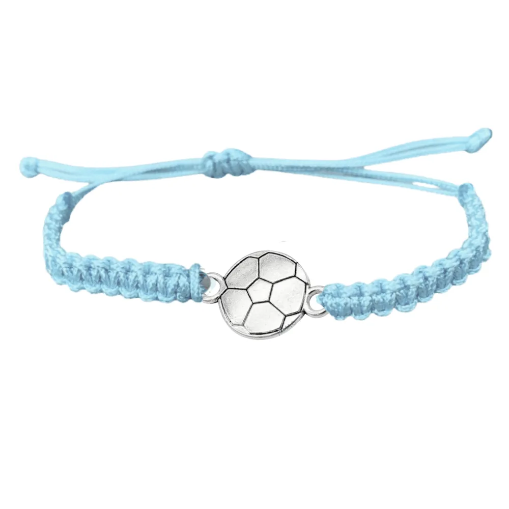 Silver Soccer Rope Bracelet - Pick Color