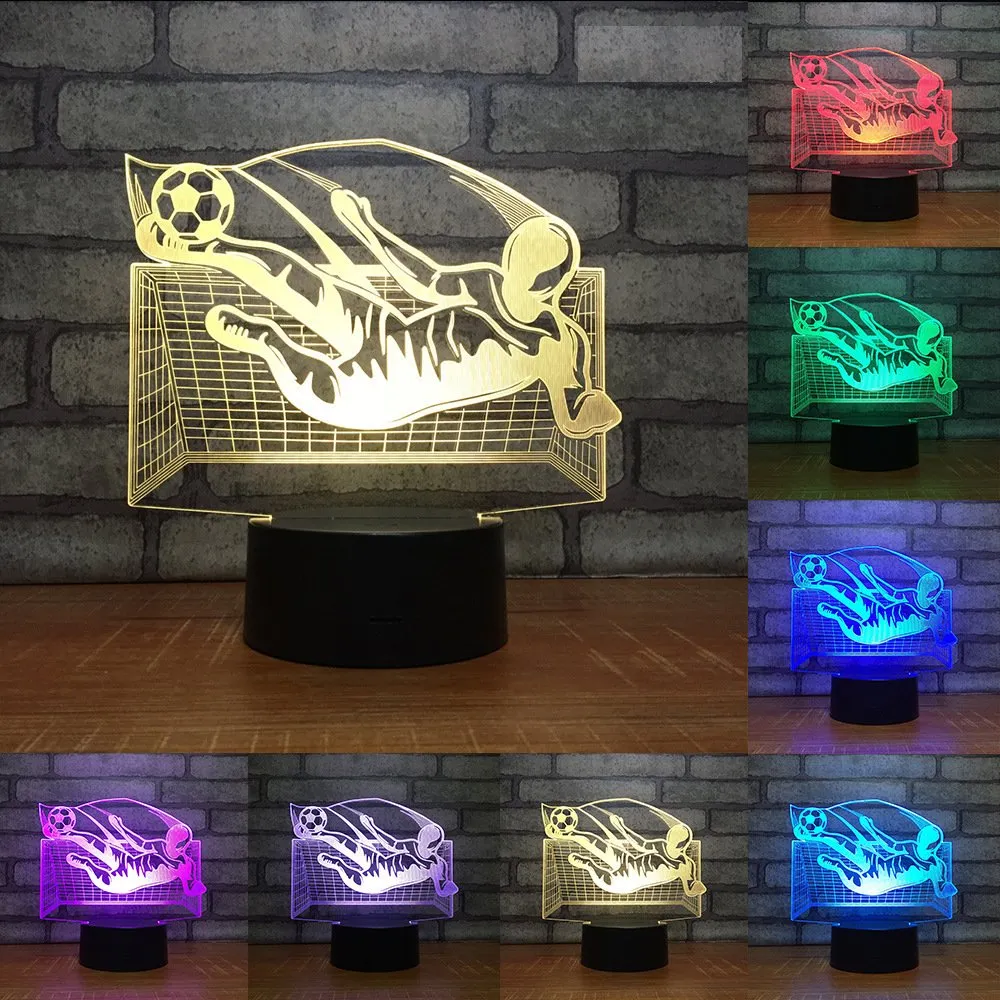 Soccer Player Goal Keeper 3D LED Night Light Lamp