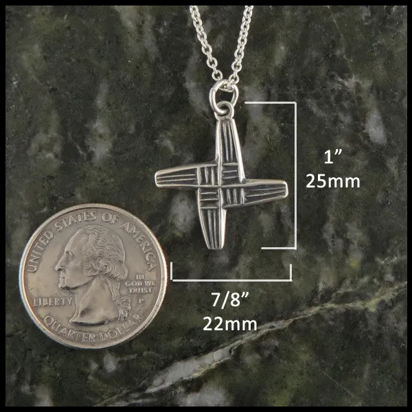 Sterling Silver Stylized St. Brigid Cross Pendant