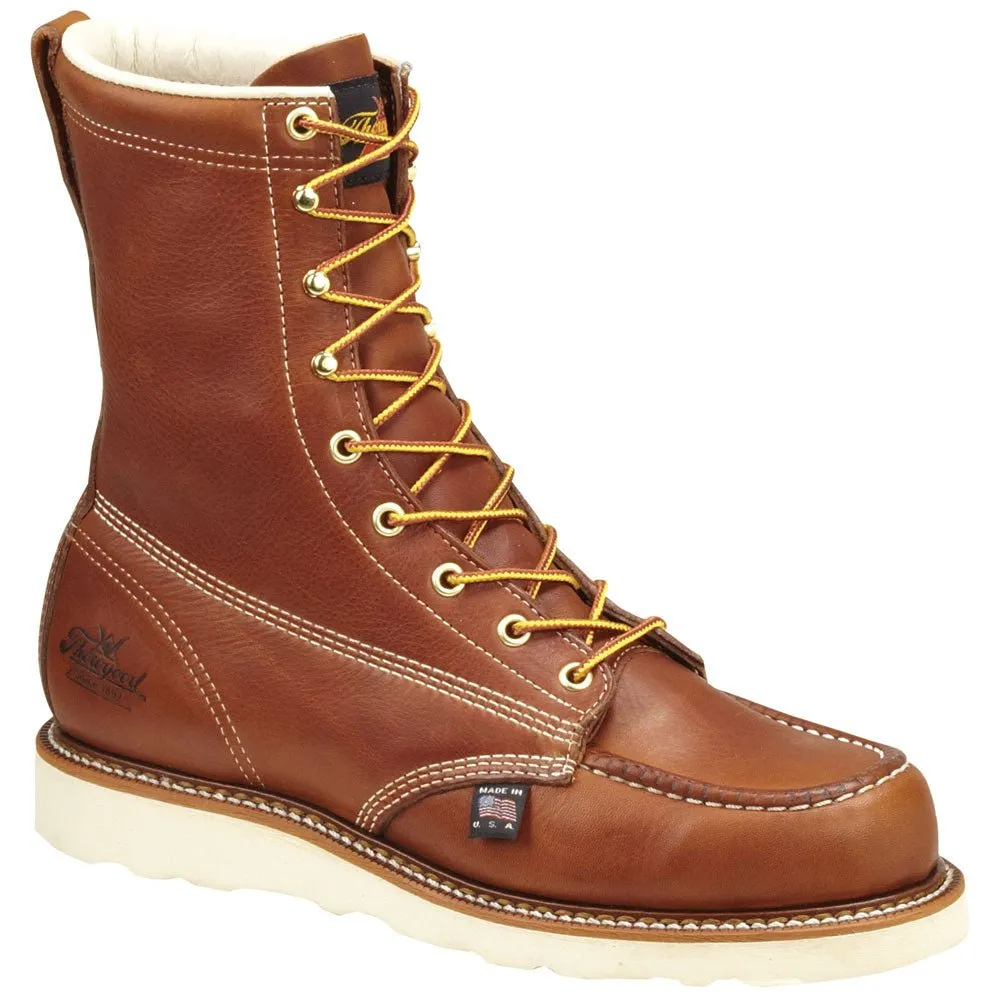 Thorogood 8in ST Moc Toe Mens Tobacco Leather American Heritage Work Boots