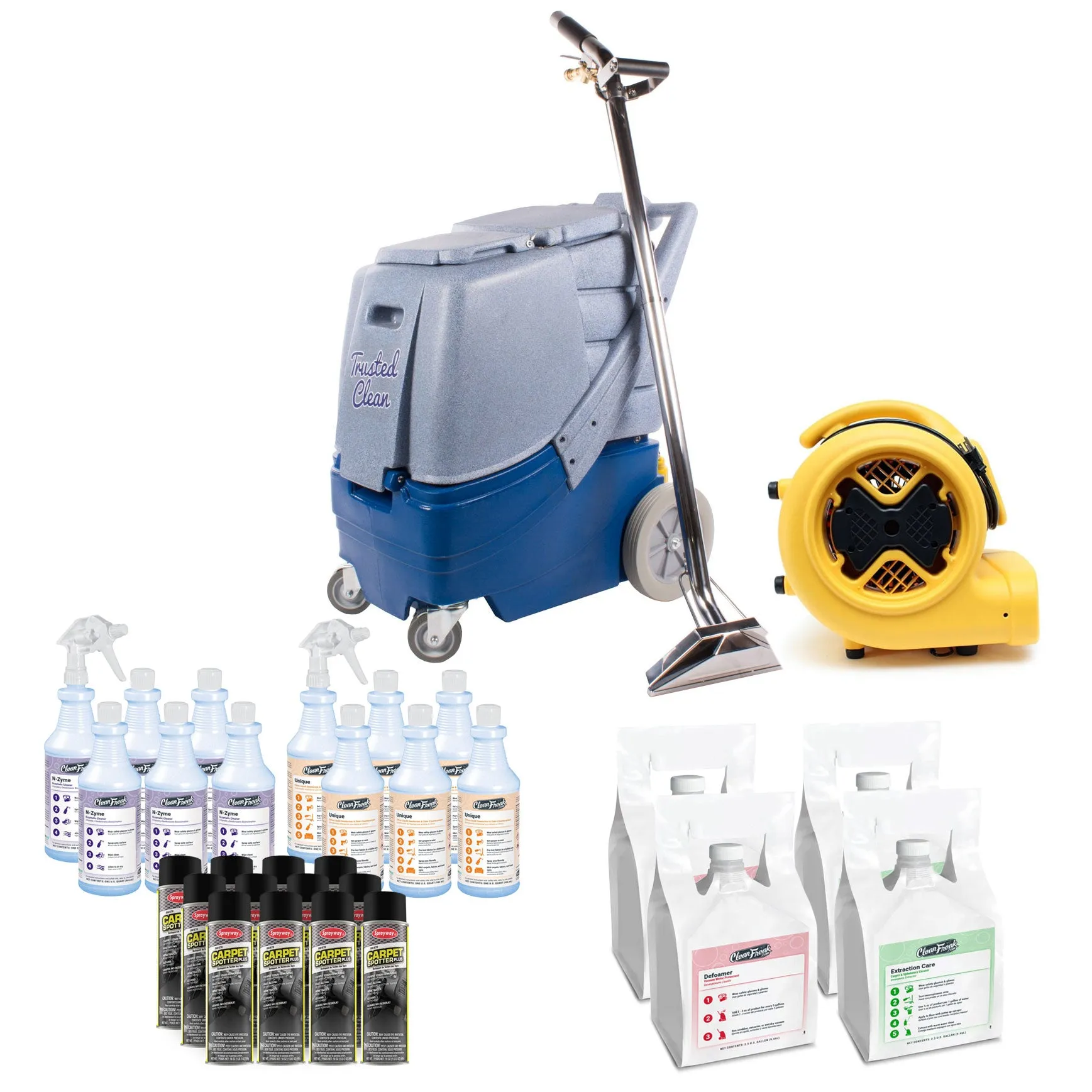 Trusted Clean 'Deluxe' 12 Gallon Portable Extractor Basic Carpet Cleaning Package