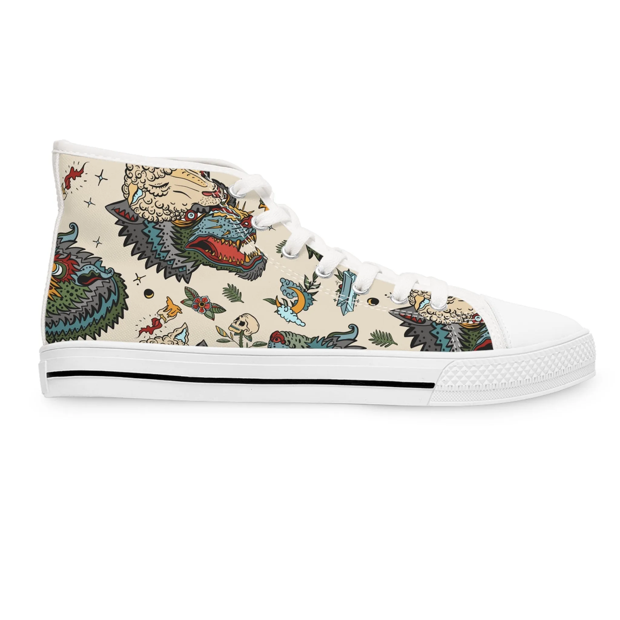 Wolf Head Women's High Top Sneakers