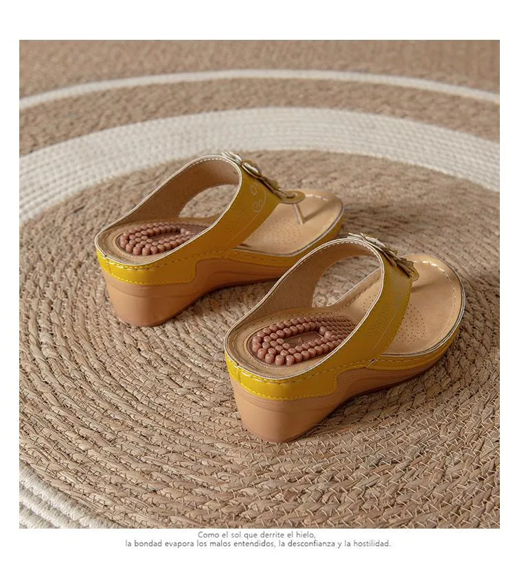 Women's Flower Decor Flip Flops Outdoor Non Slip Sandals