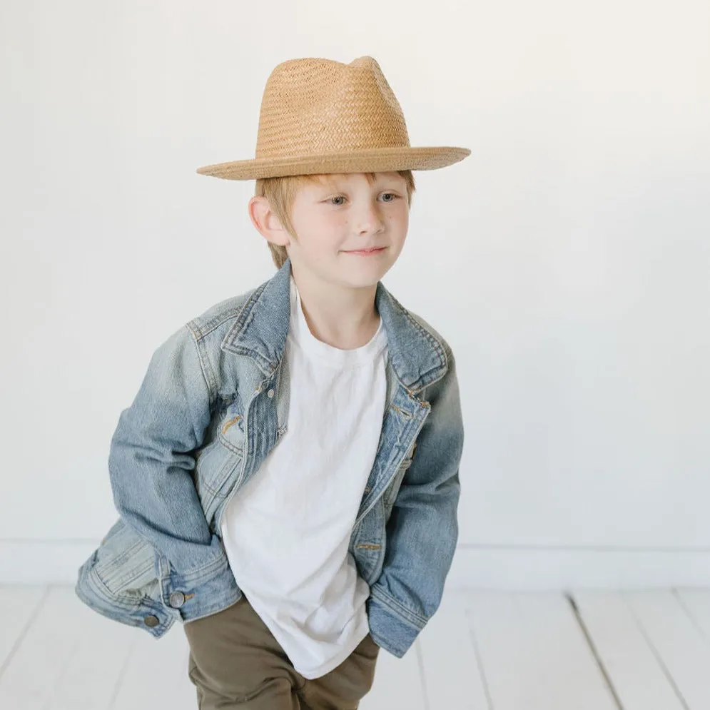 WYNWOOD KIDS STRAW FEDORA SUN HAT