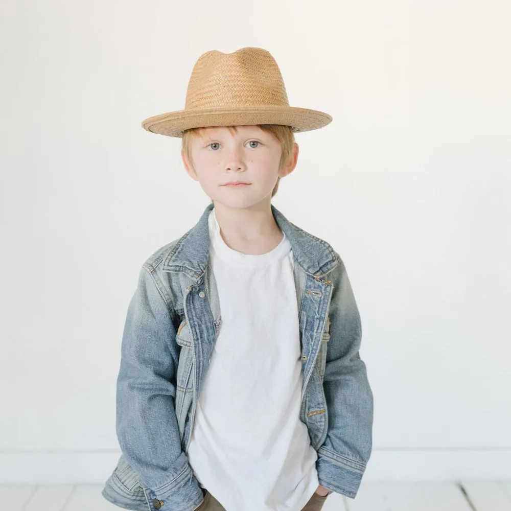 WYNWOOD KIDS STRAW FEDORA SUN HAT