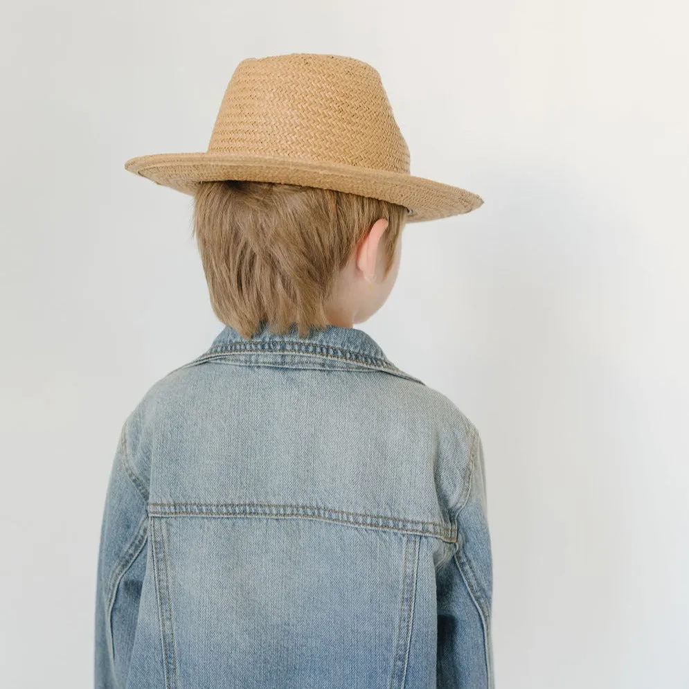 WYNWOOD KIDS STRAW FEDORA SUN HAT