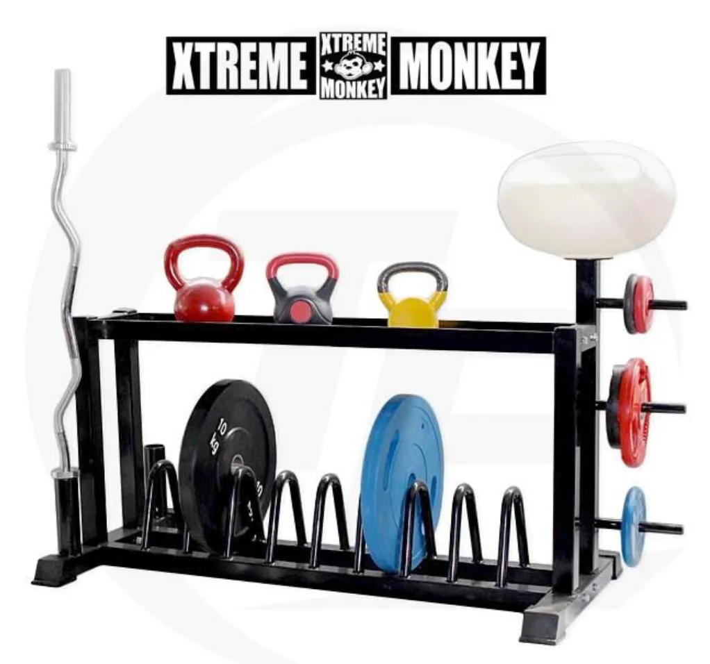 XM Fitness Cross Training Functional Storage Rack w/ Chalk Bowl