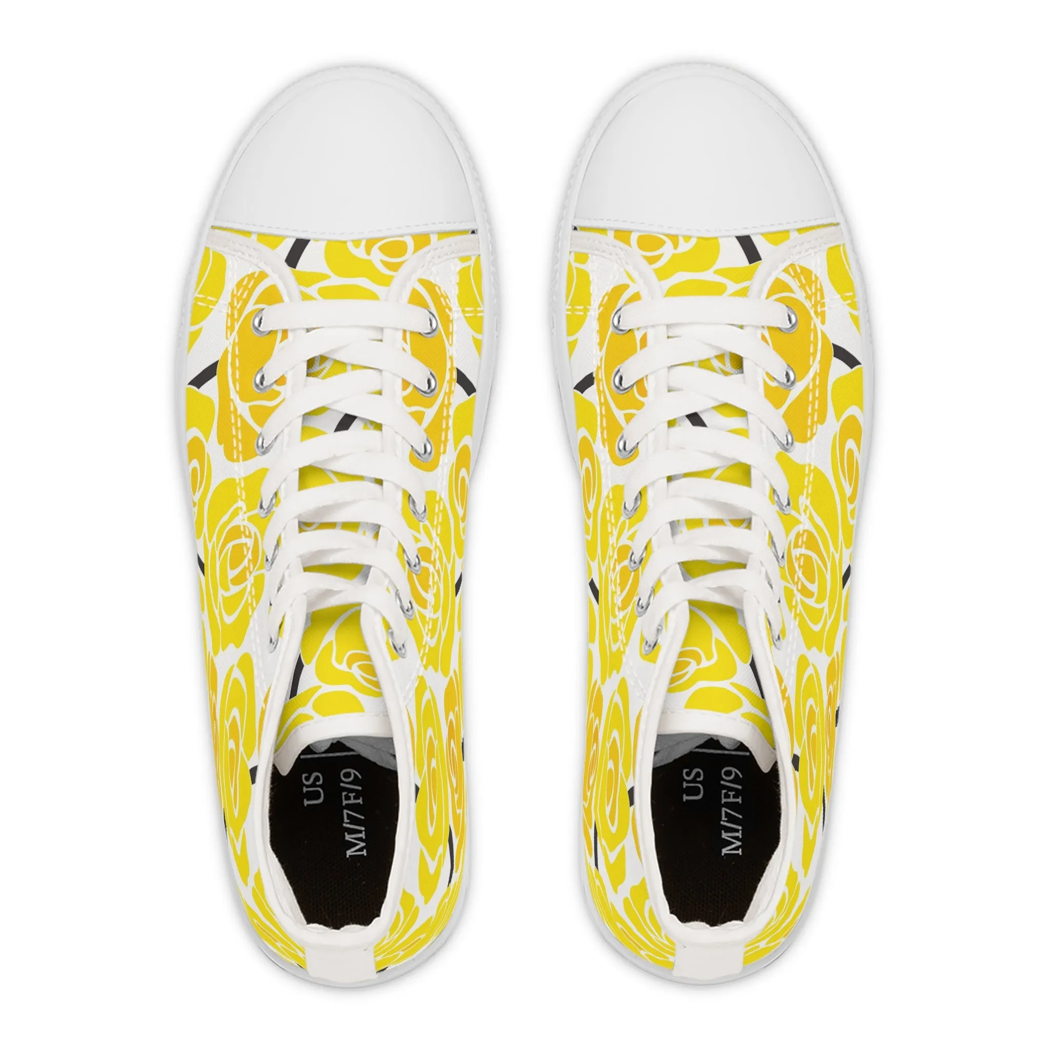 Yellow Rose Women's High Top Sneakers