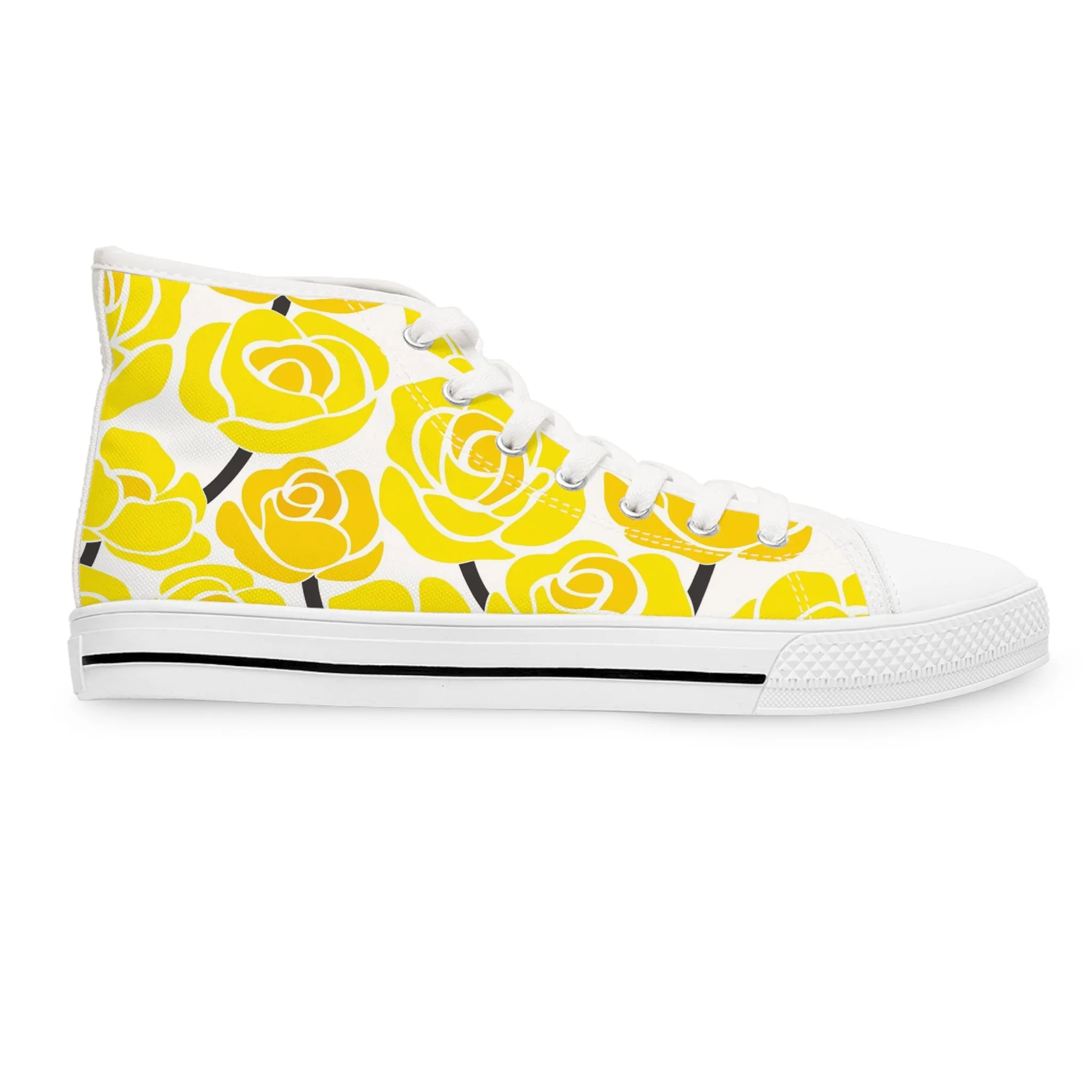 Yellow Rose Women's High Top Sneakers