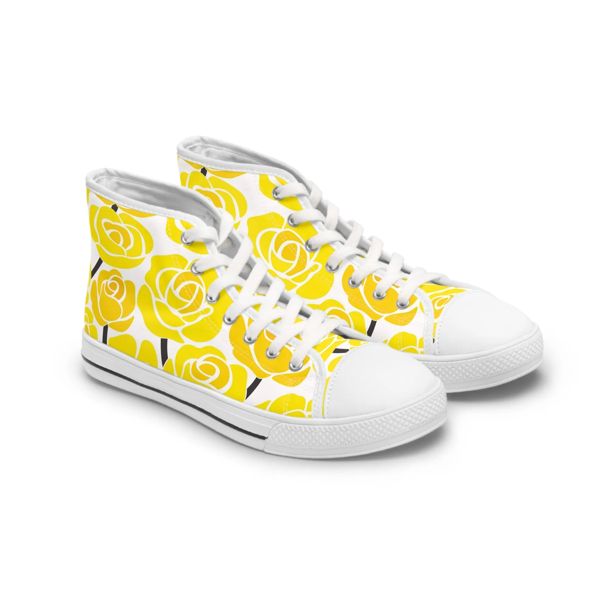 Yellow Rose Women's High Top Sneakers